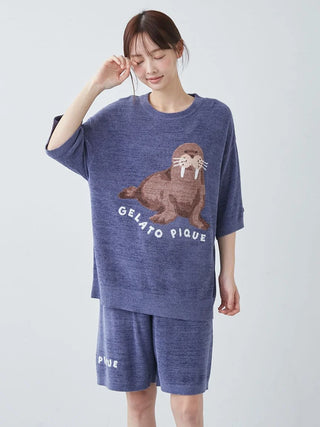 Men's Cool Smoothie Lite Sea Animals Jacquard Pullover