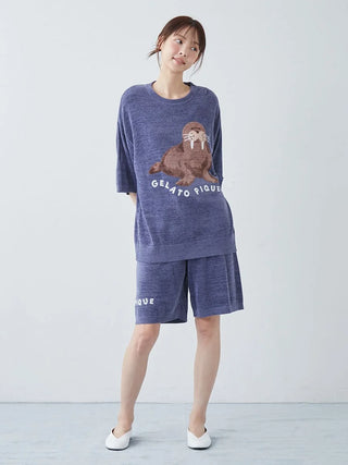 Men's Cool Smoothie Lite Sea Animals Jacquard Pullover