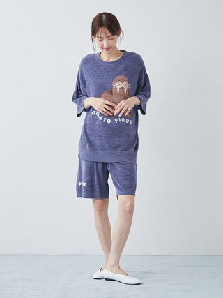 Men's Cool Smoothie Lite Sea Animals Jacquard Pullover