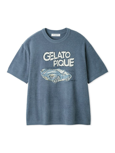 Men's Airy Moco Star Vehicle Jacquard Pullover gelato pique