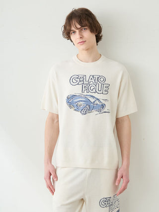 Men's Airy Moco Star Vehicle Jacquard Pullover