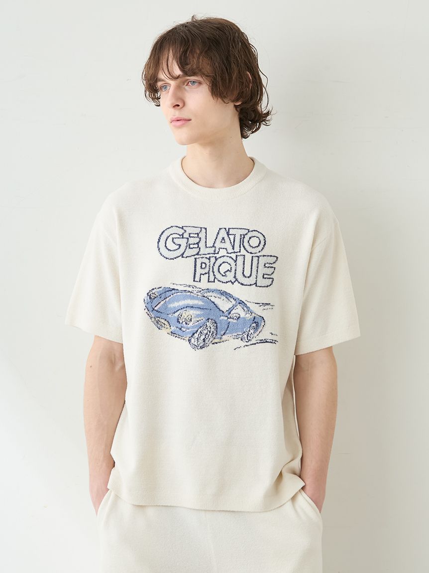 Men's Airy Moco Star Vehicle Jacquard Pullover