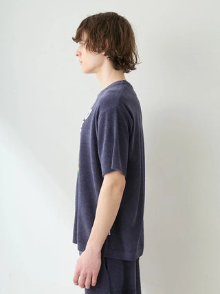 Men's Airy Moco Sleeping Dinosaur Jacquard Pullover & Shorts Set