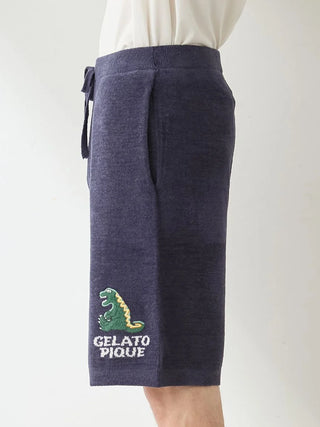 Men's Airy Moco Sleeping Dinosaur Jacquard Pullover & Shorts Set