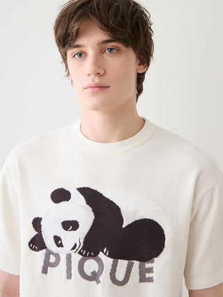 Men's Airy Moco Sleeping Panda Jacquard Pullover & Shorts Set