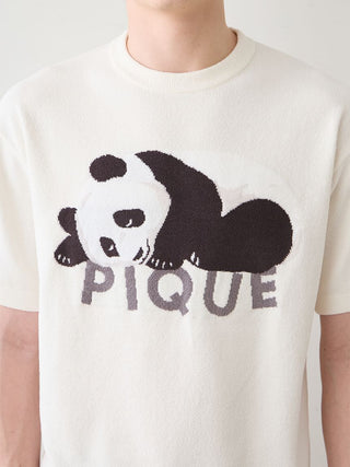 Men's Airy Moco Sleeping Panda Jacquard Pullover & Shorts Set
