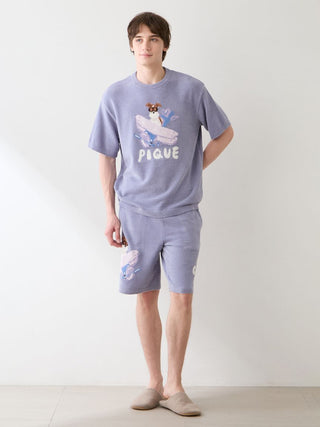 [Hirano Toshiyuki] Men's Airy Moco Plane Dog Jacquard Pullover - view 3