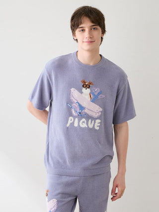 [Hirano Toshiyuki] Men's Airy Moco Plane Dog Jacquard Pullover - view 5