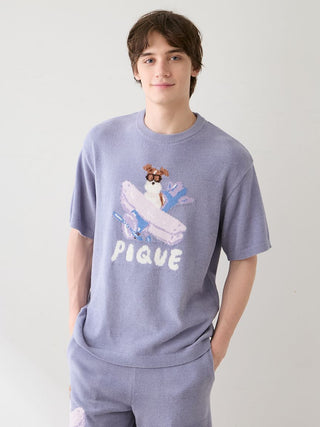[Hirano Toshiyuki] Men's Airy Moco Plane Dog Jacquard Pullover - view 6