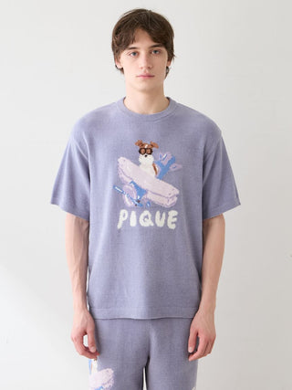[Hirano Toshiyuki] Men's Airy Moco Plane Dog Jacquard Pullover - view 7
