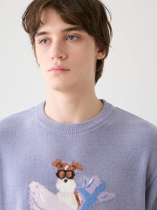 [Hirano Toshiyuki] Men's Airy Moco Plane Dog Jacquard Pullover - view 10