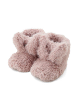 Rabbit Faux Fur Slipper Boots in Pink, Women's Lounge Room Slippers, Bedroom Slippers, Indoor Slippers at Gelato Pique USA