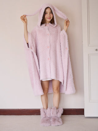 Rabbit Faux Fur Slipper Boots in Pink, Women's Lounge Room Slippers, Bedroom Slippers, Indoor Slippers at Gelato Pique USA