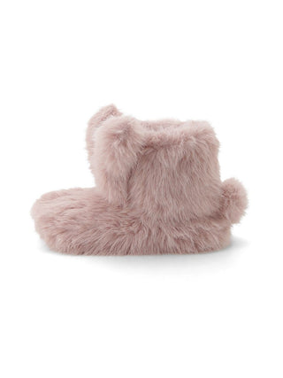 Rabbit Faux Fur Slipper Boots in Pink, Women's Lounge Room Slippers, Bedroom Slippers, Indoor Slippers at Gelato Pique USA