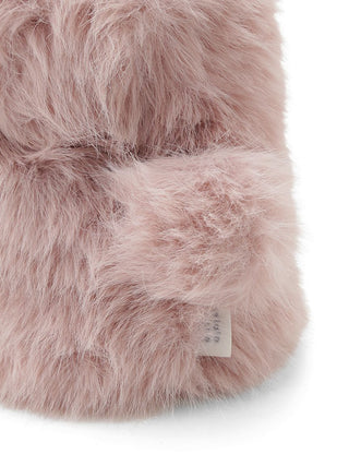 Rabbit Faux Fur Slipper Boots in Pink, Women's Lounge Room Slippers, Bedroom Slippers, Indoor Slippers at Gelato Pique USA