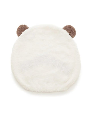 Ivory panda-themed absorbent headcap by Gelato Pique USA with round ears made from soft Baby Moco material, for premium loungewear and sleepwear.