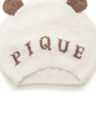 Panda Jacquard Absorbent Headcap by Gelato Pique USA in soft white with brown ears, perfect for premium loungewear and sleepwear.