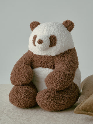 Brown and white Panda Nap Cushion by Gelato Pique USA, featuring soft, fluffy texture, ideal for premium loungewear and sleepwear options.