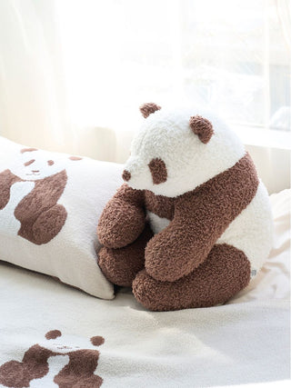 Panda Nap Cushion in white and brown by Gelato Pique USA, featuring a cuddly design perfect for premium loungewear and sleepwear.