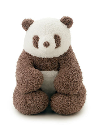 Gelato Pique USA Panda Nap Cushion in warm brown and white colors, perfect for premium loungewear and sleepwear. Fluffy, round design for napping.