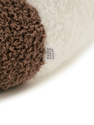 Close-up of Gelato Pique's Panda Nap Cushion in gentle brown and white, showcasing rich fluffy texture for premium loungewear and sleepwear.