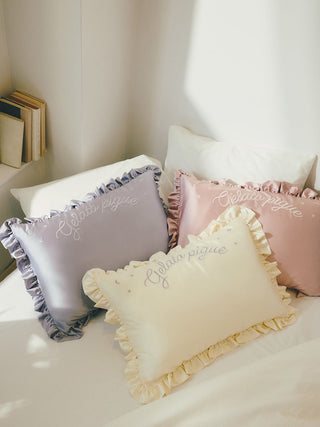 [Sleep] Satin Embroidery Pillow Case With Gift Package