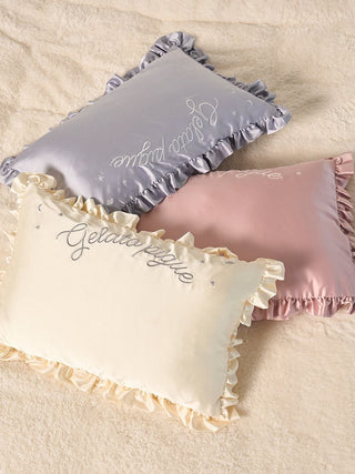 [Sleep] Satin Embroidery Pillow Case With Gift Package