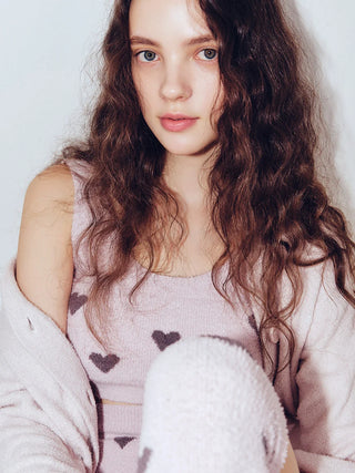 [Sleep] Heart Jacquard Night Bra