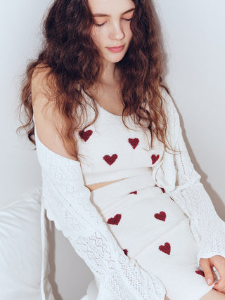 [Sleep] Heart Jacquard Waist Warmer Shorts