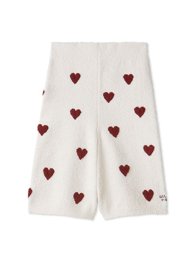 [Sleep] Heart Jacquard Waist Warmer Shorts gelato pique