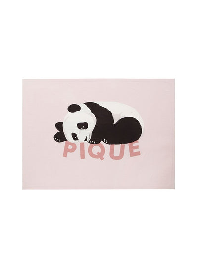 [Sleep] Airy Moco Sleeping Panda Jacquard Half Blanket gelato pique