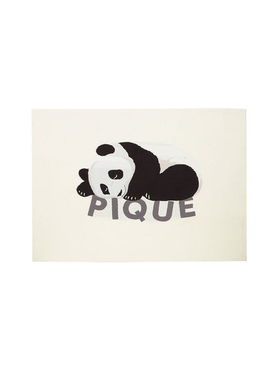 [Sleep] Airy Moco Sleeping Panda Jacquard Half Blanket gelato pique