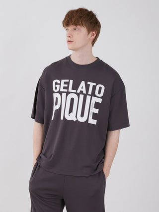 Gelato Pique Big Logo Unisex Oversized Loungewear Tops in Dark Dray, Women's Pullover Sweaters at Gelato Pique USA
