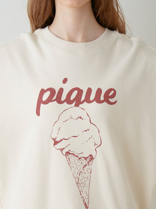 UNISEX Fleece One Point Pullover Sweater in ivory, Pullover Sweaters at Gelato Pique USA.