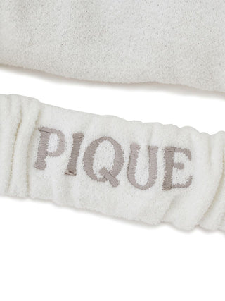 Gelato Pique USA white tiger headband with embroidered 'PIQUE' logo, part of premium loungewear and sleepwear collection.