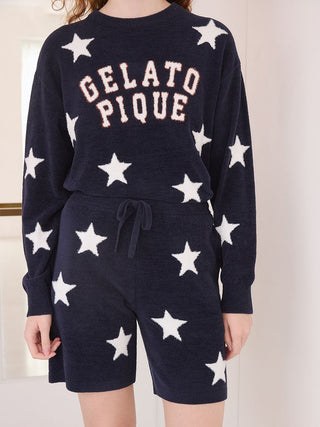 Unisex Airy Moco College Logo Star Jacquard Shorts