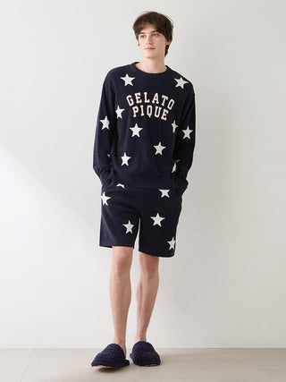 Unisex Airy Moco College Logo Star Jacquard Shorts
