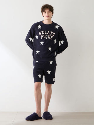 Unisex Airy Moco College Logo Star Jacquard Shorts