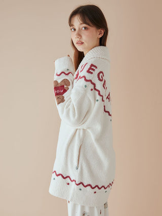 HOLIDAY Nordic Shawl Collar Cardigan in Ivory, Comfy and Luxury Loungewear Cardigan at Gelato Pique USA