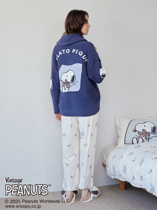 [PEANUTS] [UNISEX] SNOOPY×BEAR Jacquard Shawl Cardigan