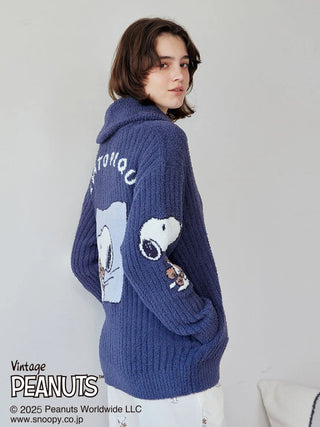 [PEANUTS] [UNISEX] SNOOPY×BEAR Jacquard Shawl Cardigan