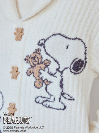 [PEANUTS] [UNISEX] SNOOPY×BEAR Jacquard Shawl Cardigan