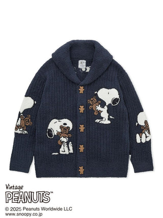 [PEANUTS] [UNISEX] SNOOPY×BEAR Jacquard Shawl Cardigan