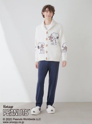 [PEANUTS] [UNISEX] SNOOPY×BEAR Jacquard Shawl Cardigan