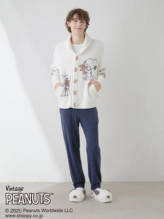 [PEANUTS] [UNISEX] SNOOPY×BEAR Jacquard Shawl Cardigan