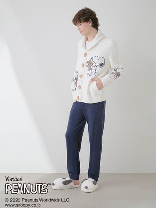 [PEANUTS] [UNISEX] SNOOPY×BEAR Jacquard Shawl Cardigan