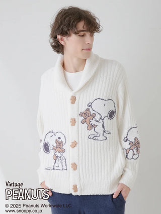 [PEANUTS] [UNISEX] SNOOPY×BEAR Jacquard Shawl Cardigan