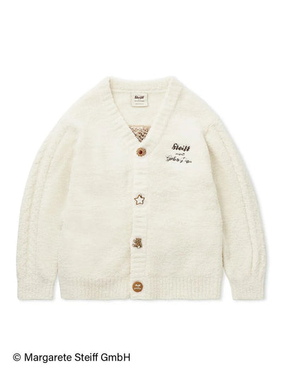 [Steiff] Unisex Powder 55PB Jacquard Cardigan gelato pique