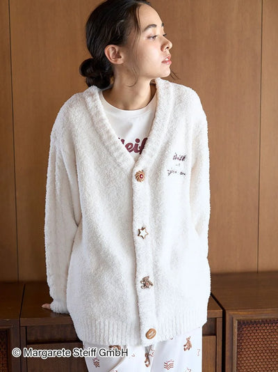 [Steiff] Unisex Powder 55PB Jacquard Cardigan gelato pique