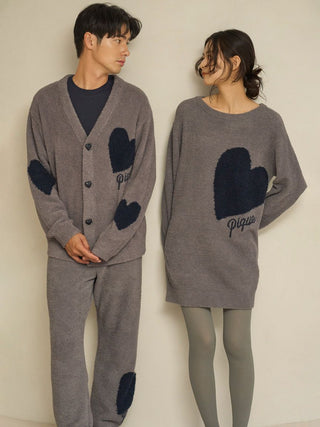 UNISEX Heart Jacquard Cardigan